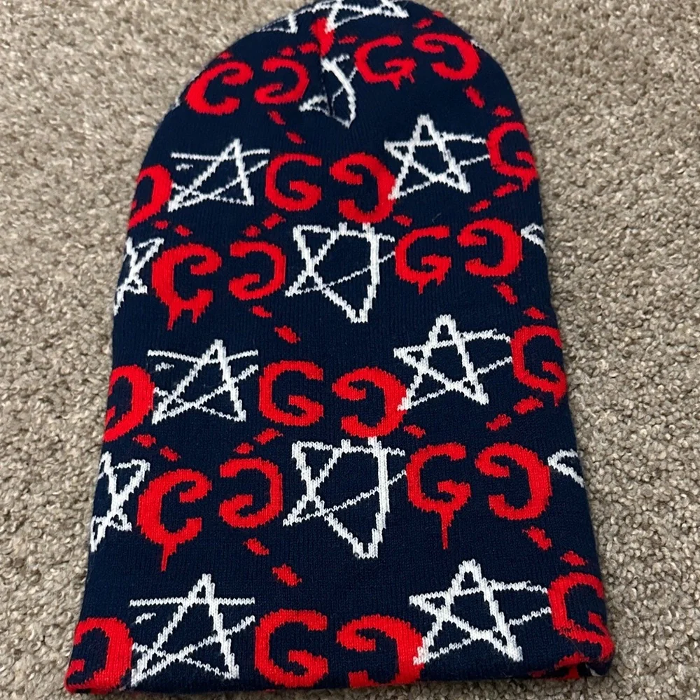 Star and Logo Patterned Balaclava